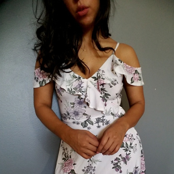 LILY IVORY PINK FLORAL MIDI DRESS - Picture 4 of 5